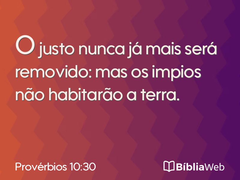 Provérbios 10:30 em imagem para compartilhar