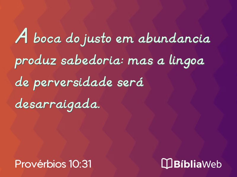 Provérbios 10:31 em imagem para compartilhar