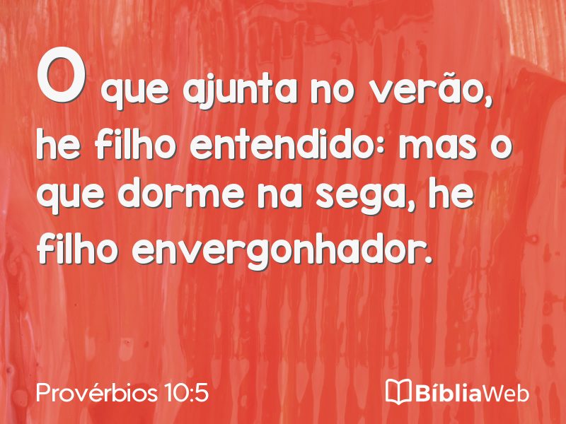 Provérbios 10:5 em imagem para compartilhar