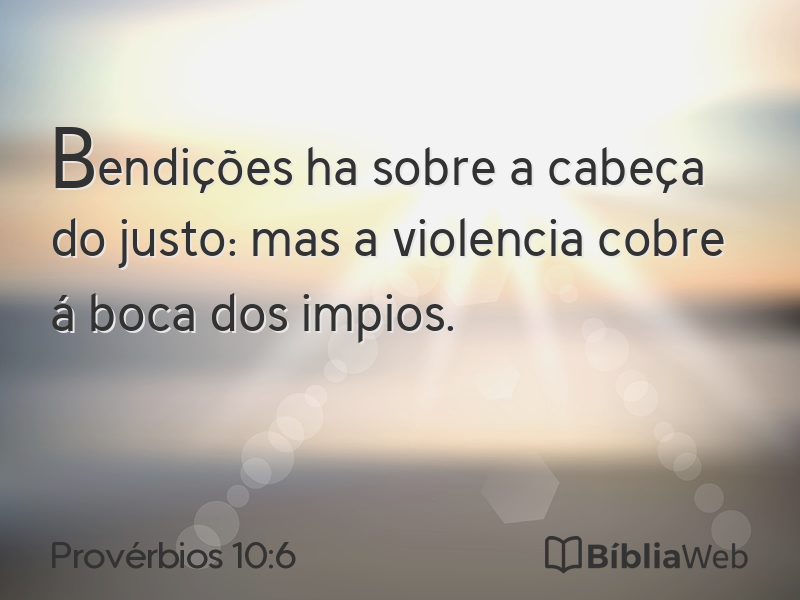 Provérbios 10:6 em imagem para compartilhar