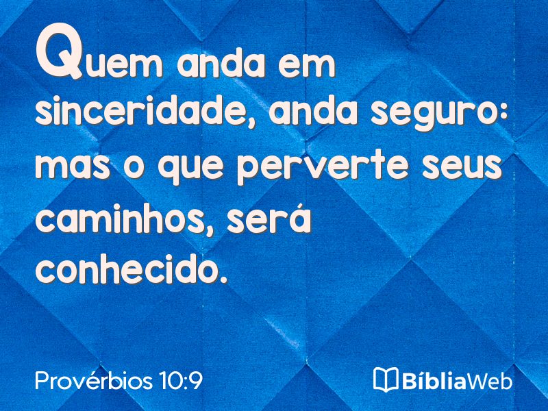 Provérbios 10:9 em imagem para compartilhar