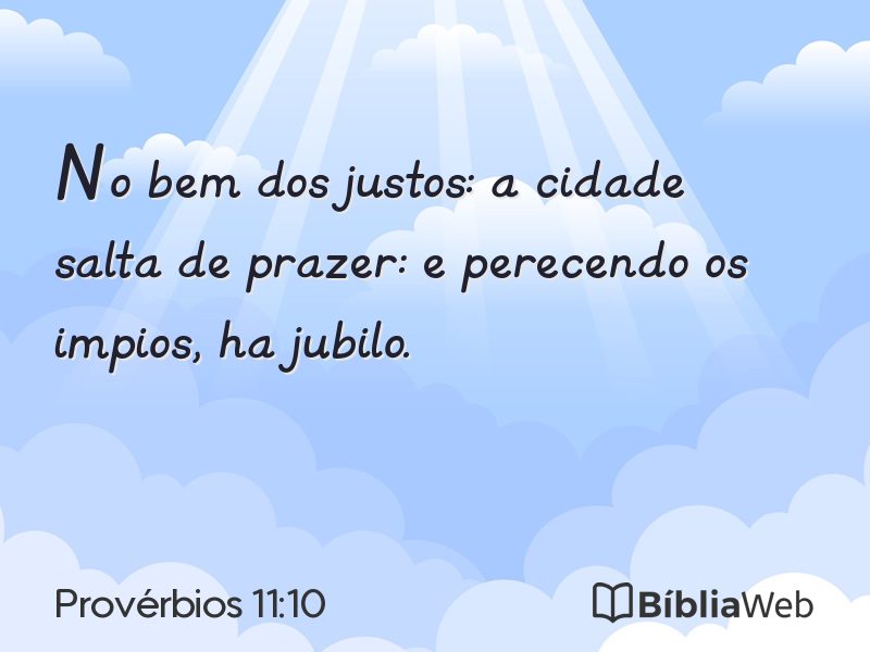 Provérbios 11:10 em imagem para compartilhar