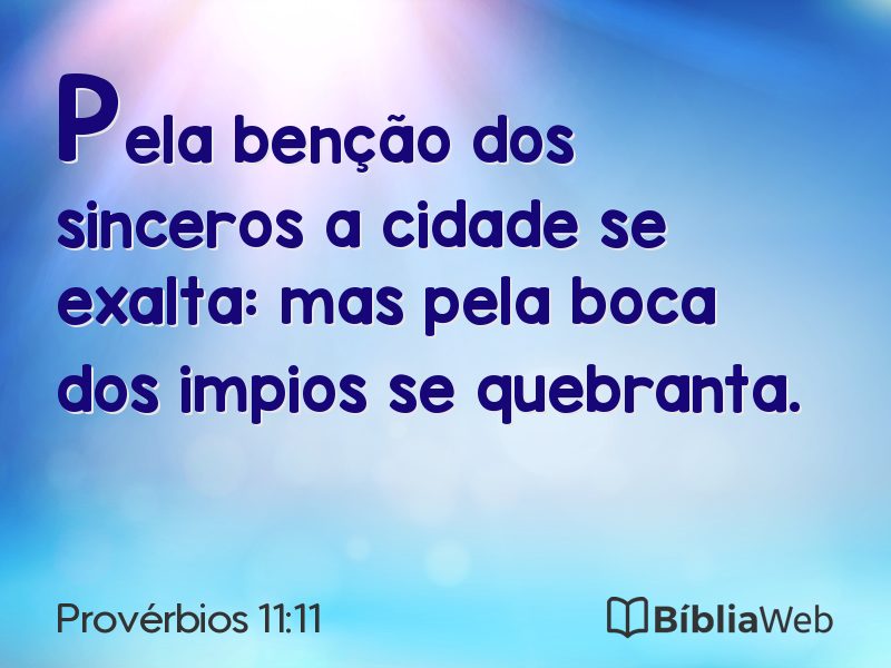Provérbios 11:11 em imagem para compartilhar