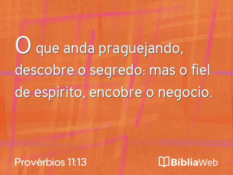 Provérbios 11:13 em imagem para compartilhar
