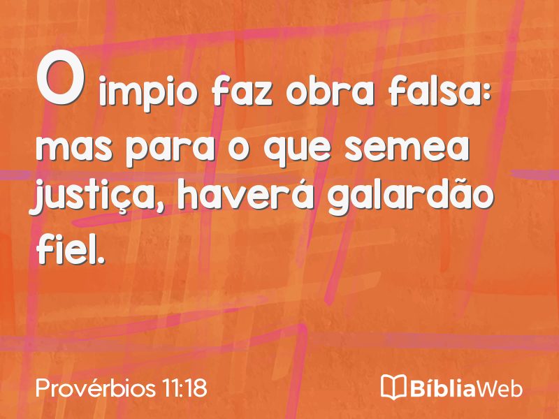 Provérbios 11:18 em imagem para compartilhar