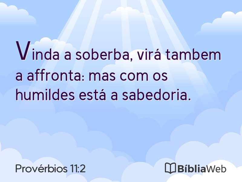 Provérbios 11:2 em imagem para compartilhar