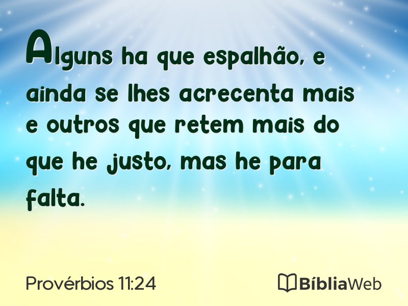 Provérbios 11:24 em imagem para compartilhar