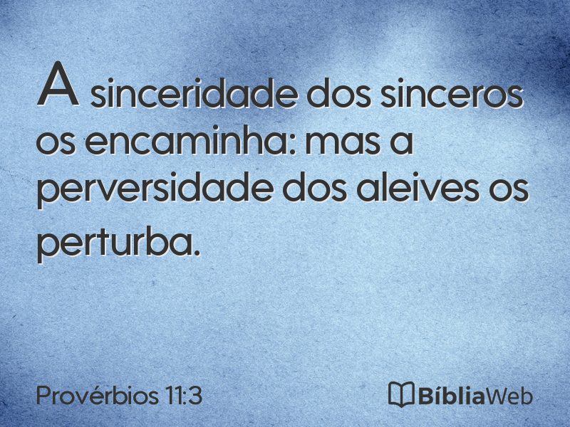 Provérbios 11:3 em imagem para compartilhar