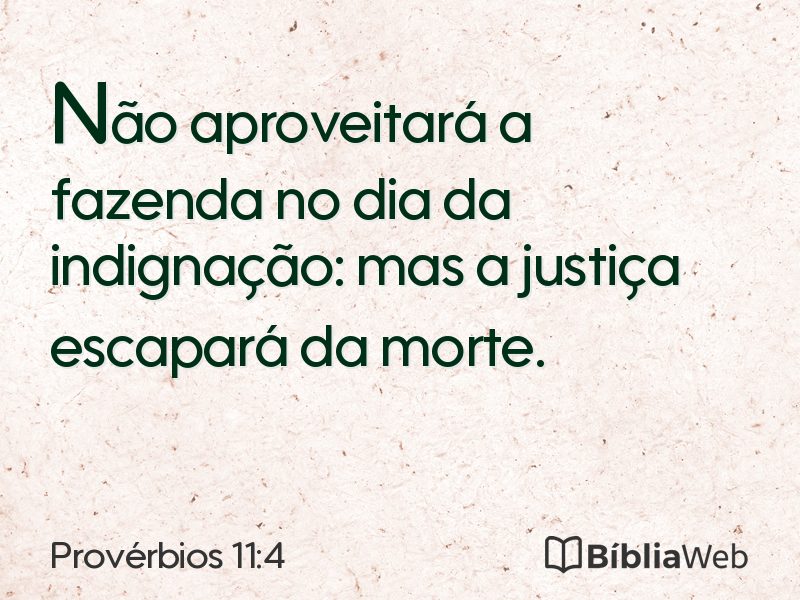 Provérbios 11:4 em imagem para compartilhar