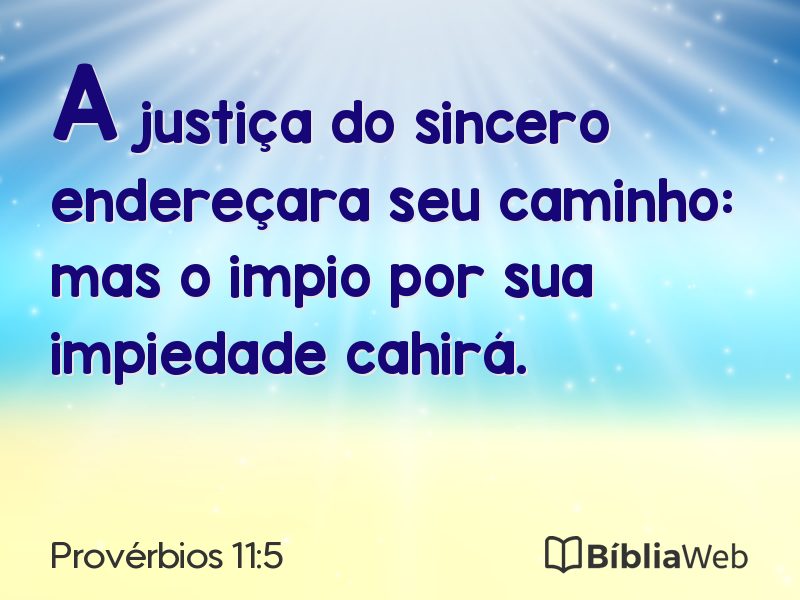 Provérbios 11:5 em imagem para compartilhar