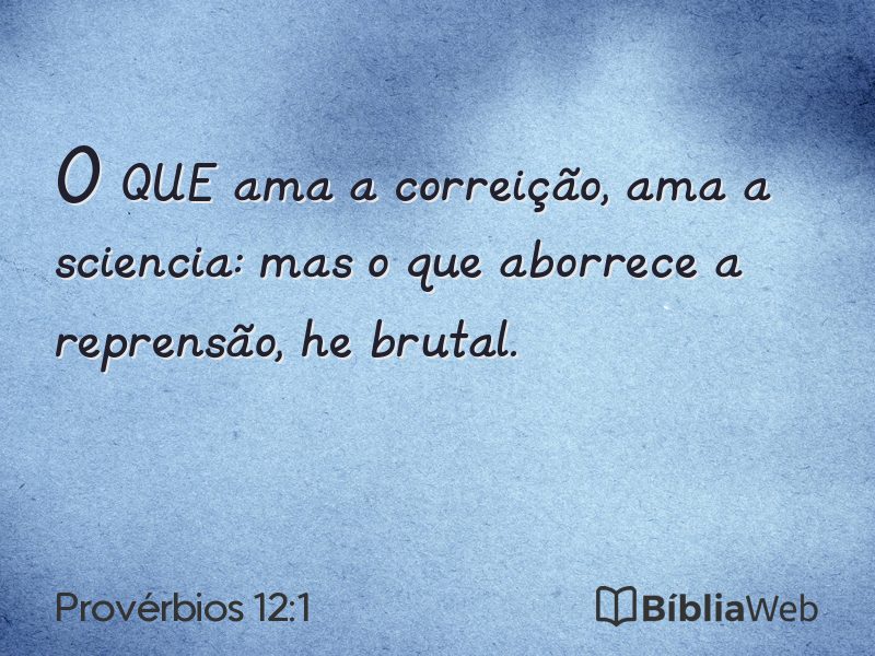 Provérbios 12:1 em imagem para compartilhar