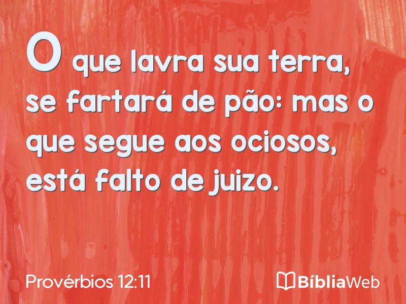 Provérbios 12:11 em imagem para compartilhar