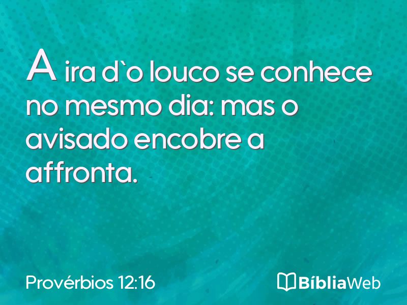 Provérbios 12:16 em imagem para compartilhar