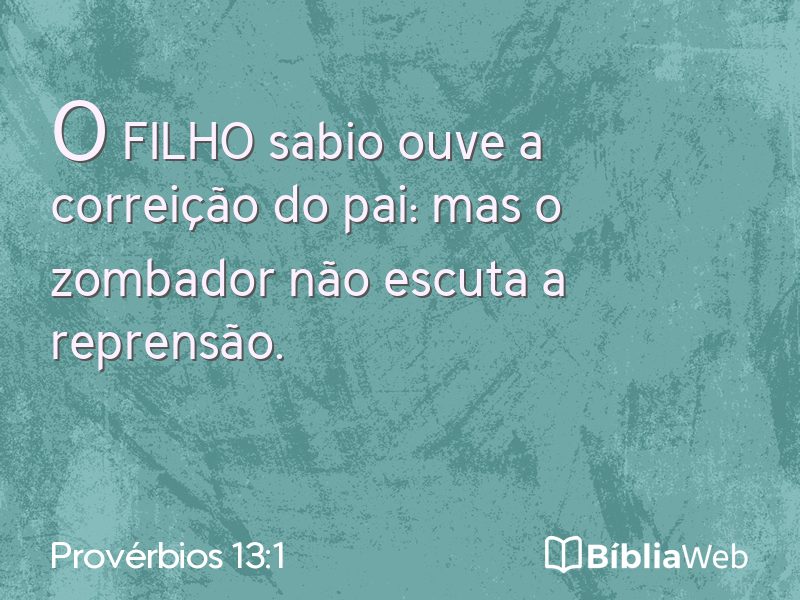 Provérbios 13:1 em imagem para compartilhar