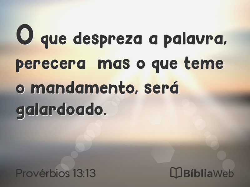 Provérbios 13:13 em imagem para compartilhar