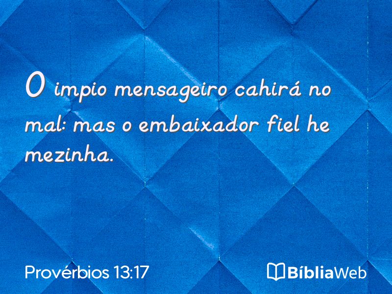 Provérbios 13:17 em imagem para compartilhar