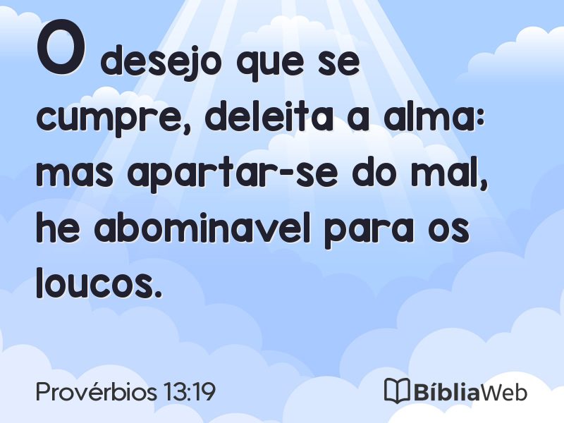 Provérbios 13:19 em imagem para compartilhar