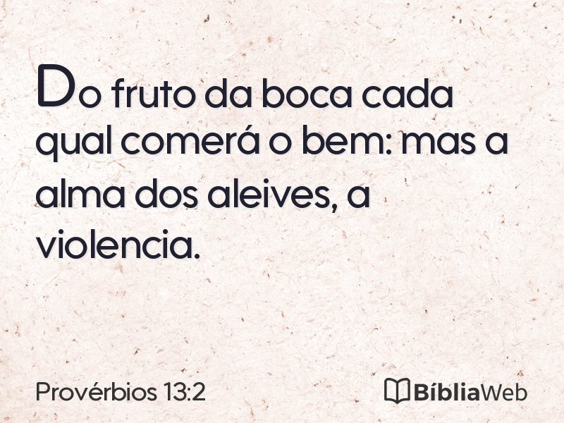 Provérbios 13:2 em imagem para compartilhar