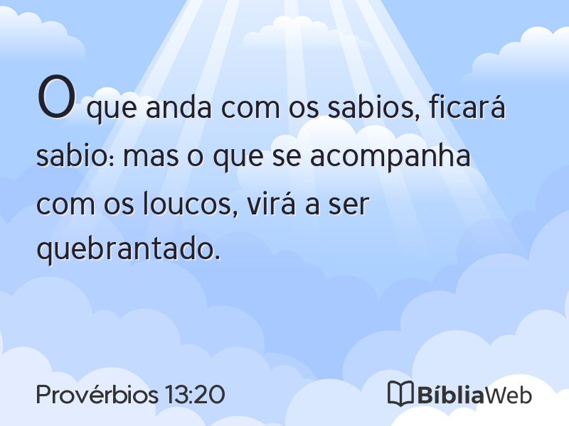Provérbios 13:20 em imagem para compartilhar