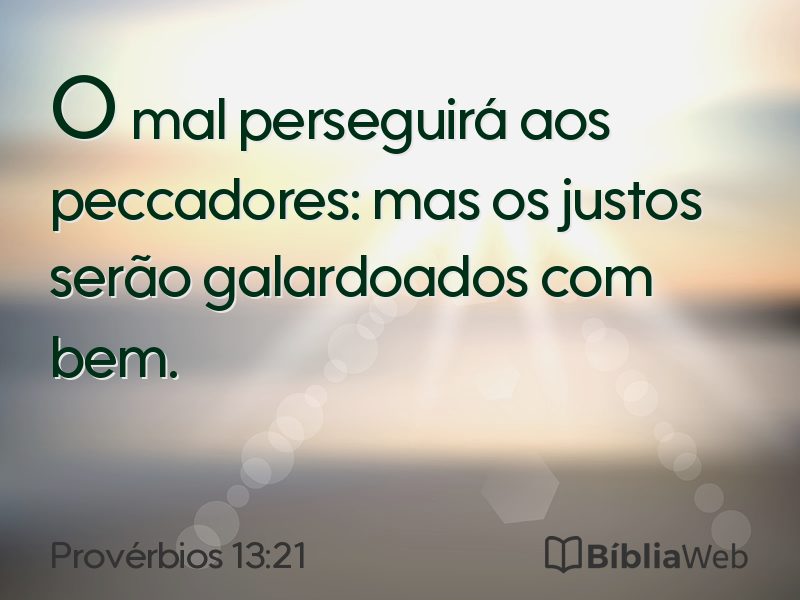 Provérbios 13:21 em imagem para compartilhar