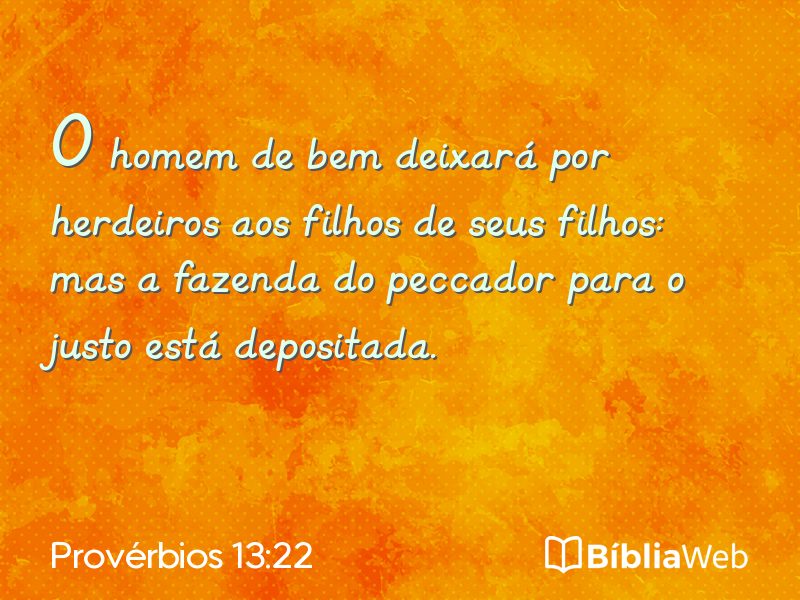Provérbios 13:22 em imagem para compartilhar