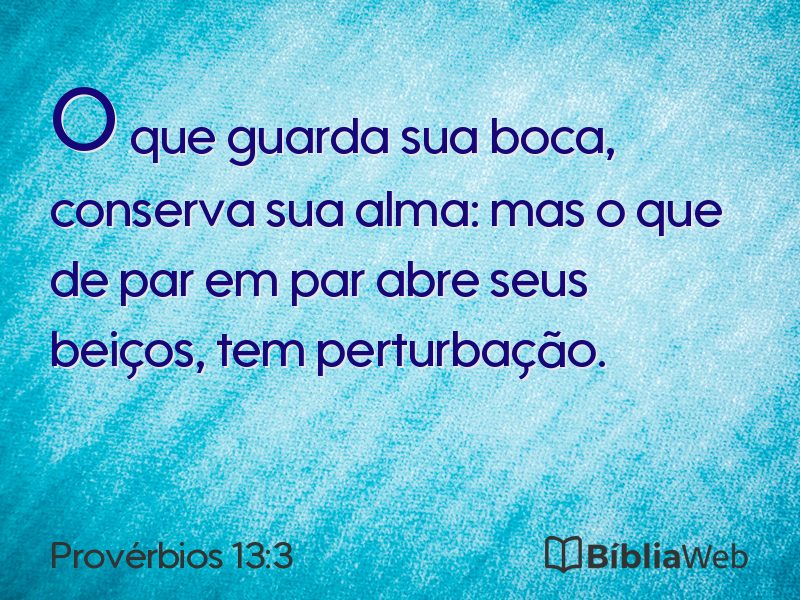 Provérbios 13:3 em imagem para compartilhar