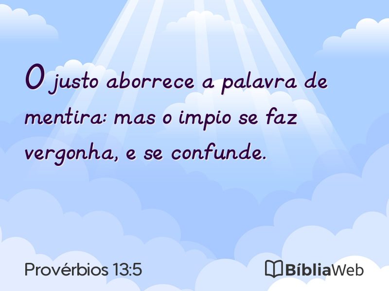 Provérbios 13:5 em imagem para compartilhar