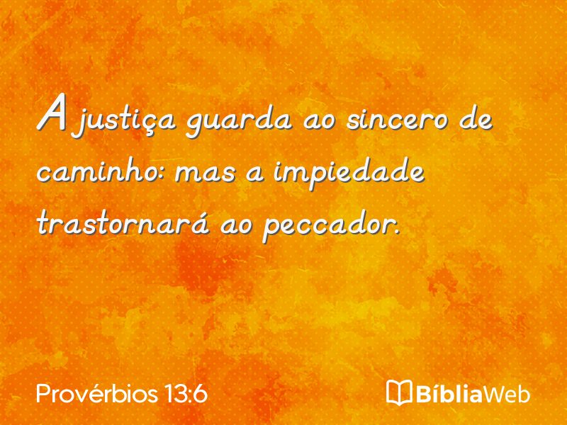 Provérbios 13:6 em imagem para compartilhar