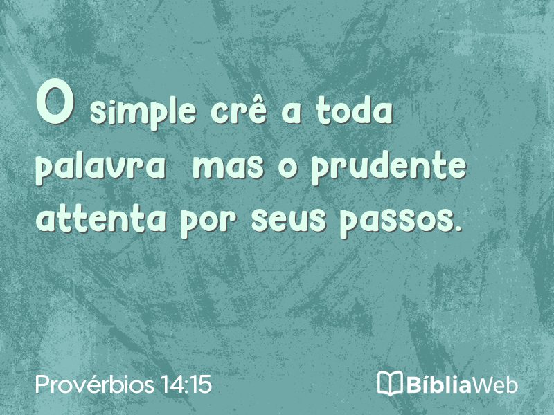 Provérbios 14:15 em imagem para compartilhar