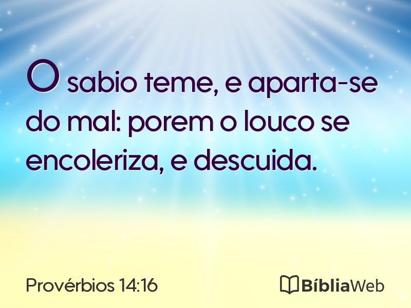 Provérbios 14:16 em imagem para compartilhar