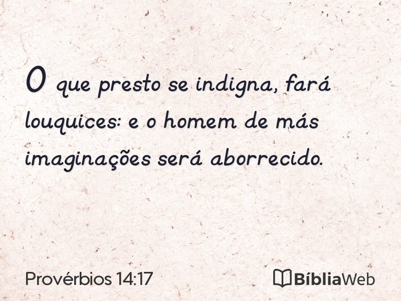 Provérbios 14:17 em imagem para compartilhar