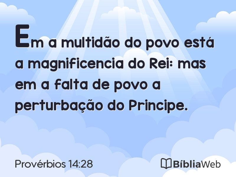 Provérbios 14:28 em imagem para compartilhar