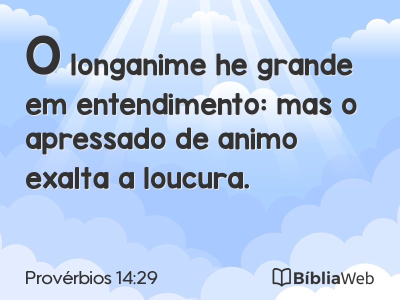 Provérbios 14:29 em imagem para compartilhar