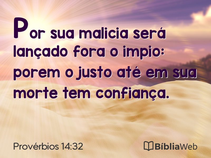 Provérbios 14:32 em imagem para compartilhar