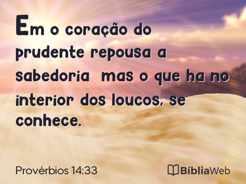 Provérbios 14:33 em imagem para compartilhar