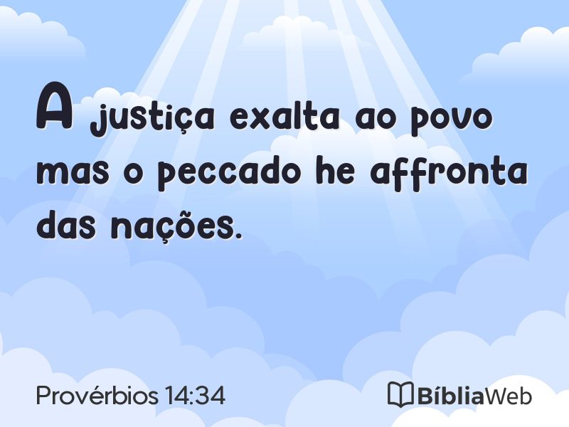 Provérbios 14:34 em imagem para compartilhar