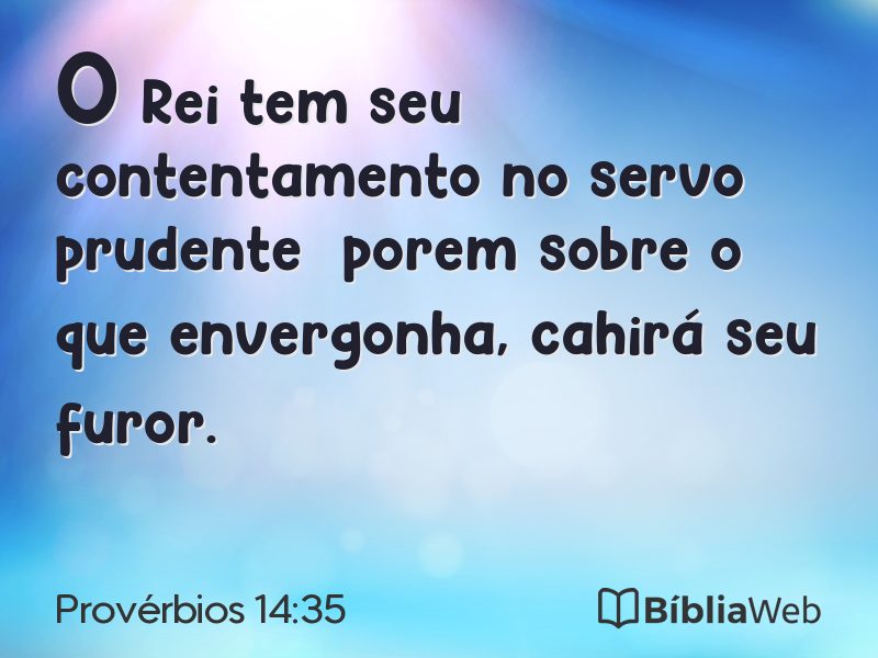 Provérbios 14:35 em imagem para compartilhar