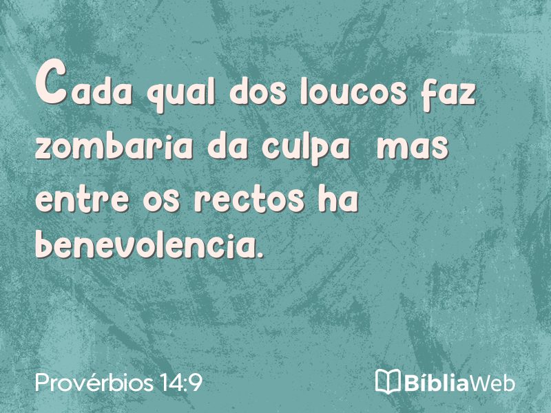 Provérbios 14:9 em imagem para compartilhar