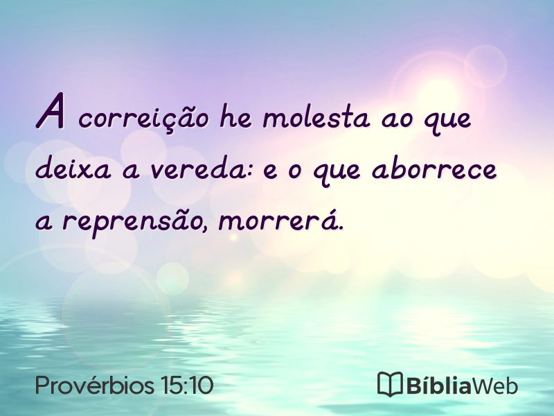 Provérbios 15:10 em imagem para compartilhar