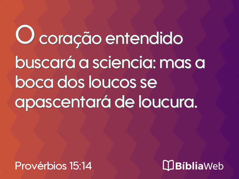 Provérbios 15:14 em imagem para compartilhar