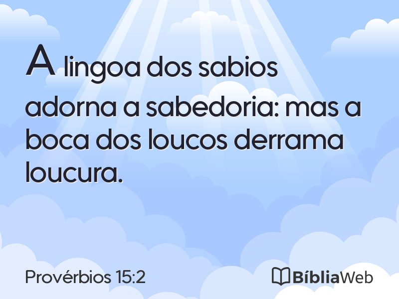 Provérbios 15:2 em imagem para compartilhar