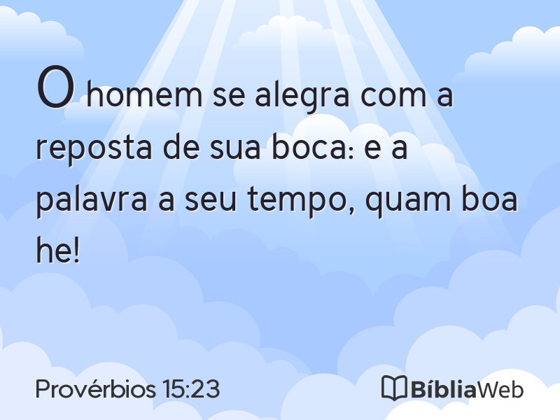 Provérbios 15:23 em imagem para compartilhar