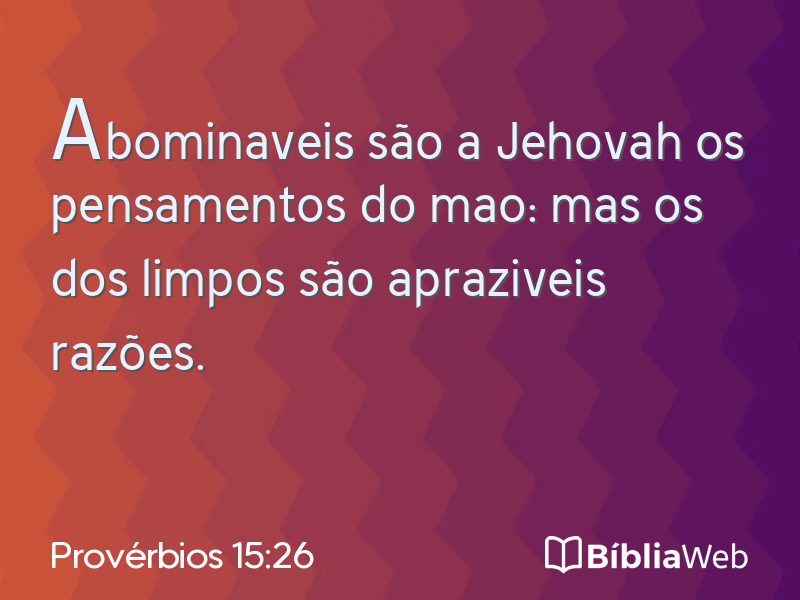Provérbios 15:26 em imagem para compartilhar