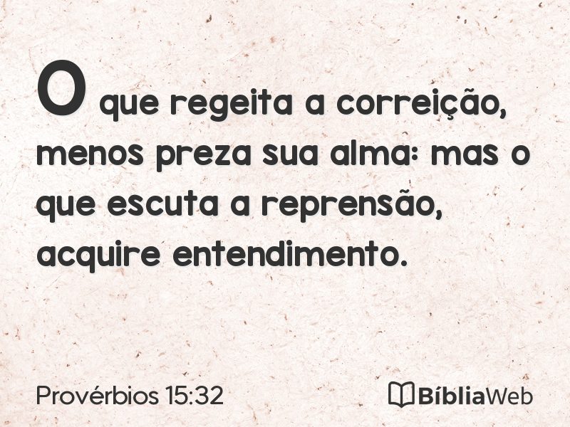 Provérbios 15:32 em imagem para compartilhar