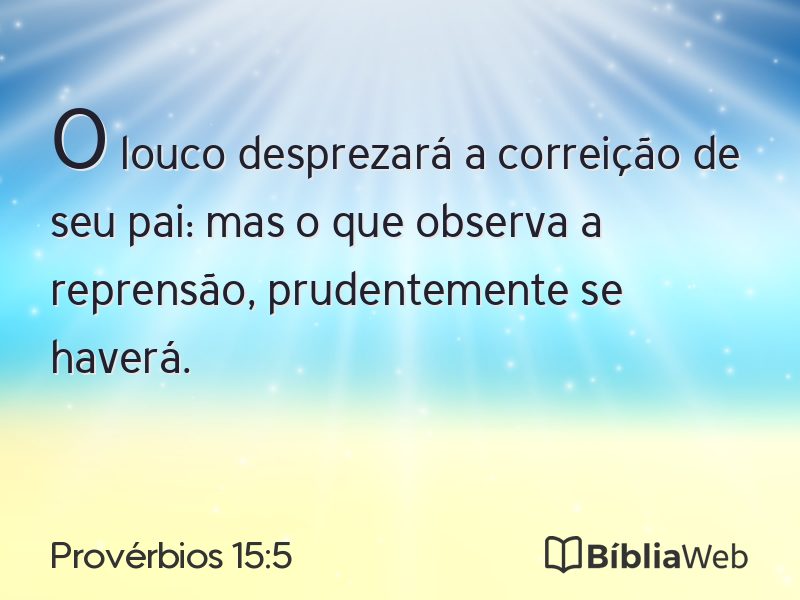 Provérbios 15:5 em imagem para compartilhar