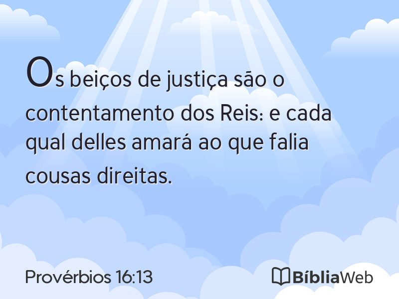 Provérbios 16:13 em imagem para compartilhar