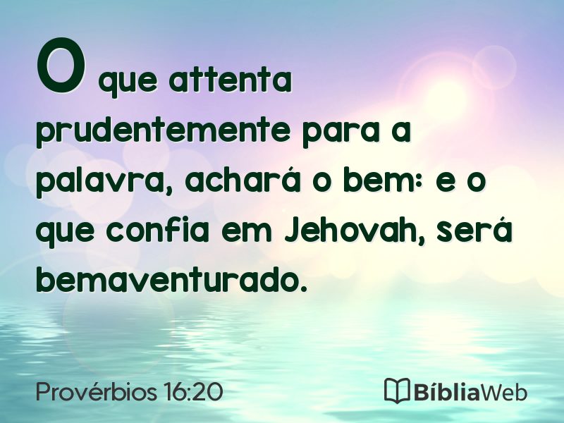 Provérbios 16:20 em imagem para compartilhar