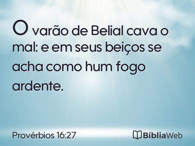 Provérbios 16:27 em imagem para compartilhar