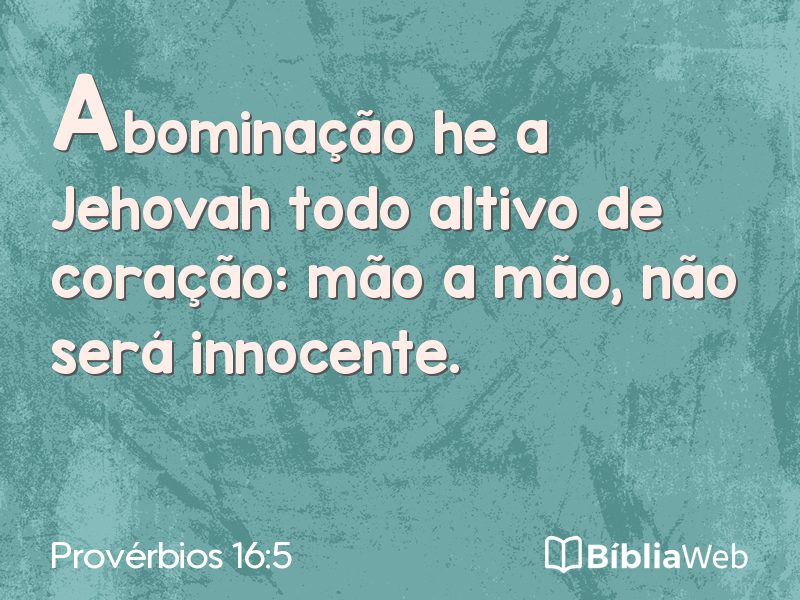Provérbios 16:5 em imagem para compartilhar