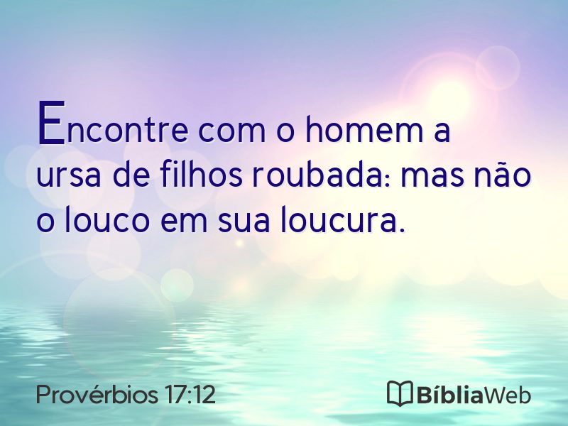Provérbios 17:12 em imagem para compartilhar